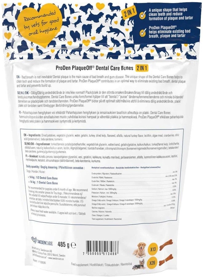 WPARHUS ProDen PlaqueOff 3 Flavor Dental Bone Dog Treat Bundle: Chicken & Pumpkin, Turkey & Cranberry, and Bacon, 17 Ounces Each - Image 3